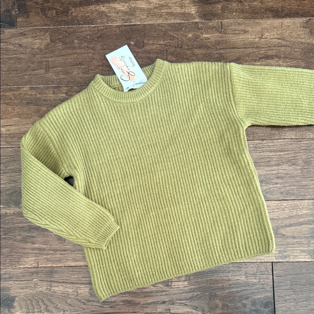 Cozy Kids Sweater in Olive Green